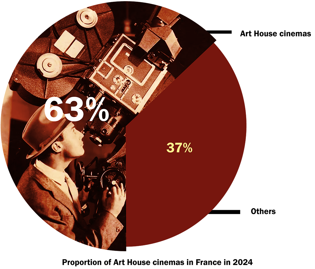 Piechart of the proportion of Art House in France